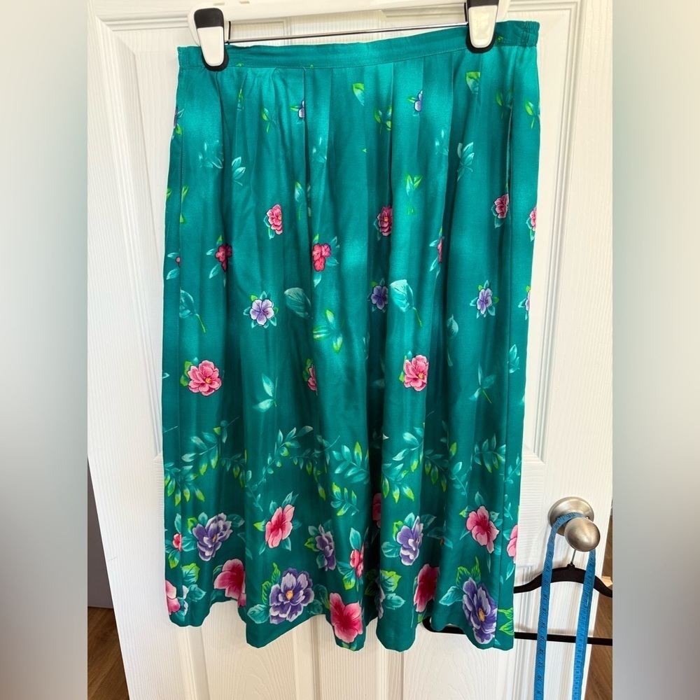 Bobbie Brooks VTG Floral Print Midi Skirt Boho  Print XL Flowers Fairy Core